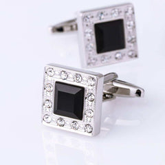 Men's Square Crystal Cufflinks