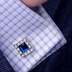 Men's Square Crystal Cufflinks