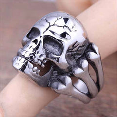 Men's Cracked Skull Ring
