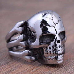Men's Cracked Skull Ring