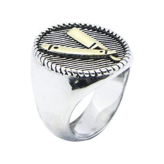 Men's Razor Decorated Ring