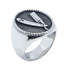 Men's Razor Decorated Ring