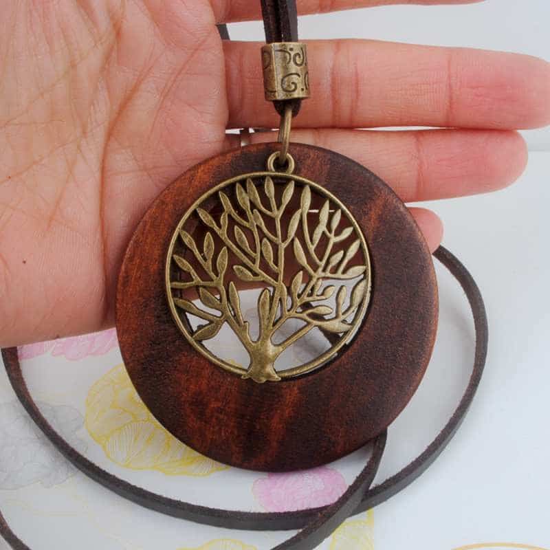 Men's Long Rope Wooden Necklace