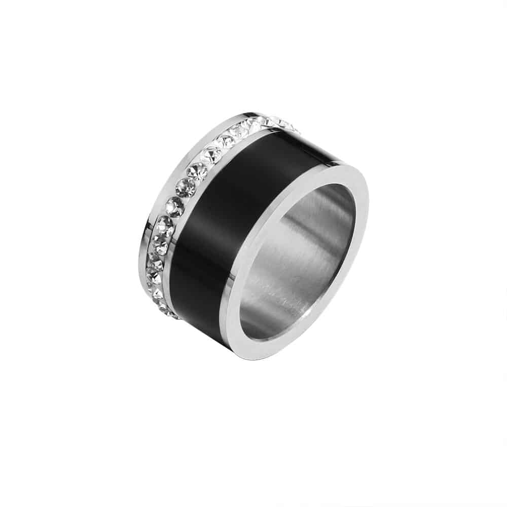 Men's Ring with Cubic Zirconia Decor
