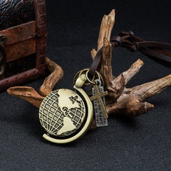 Men's Fashion Long Leather Pendant Necklace