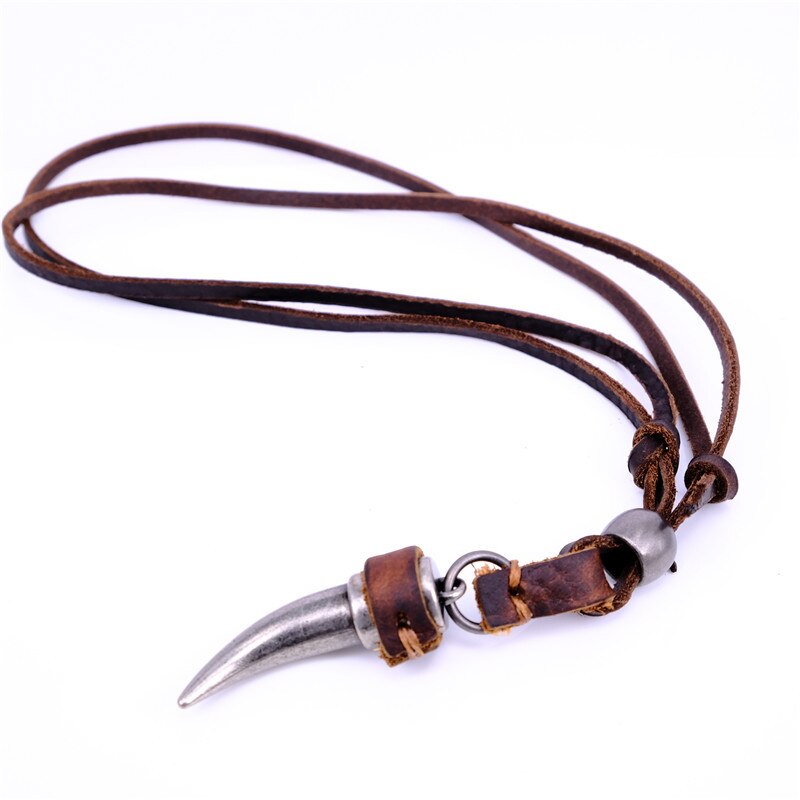 Horn Shaped Pendant Necklace for Men