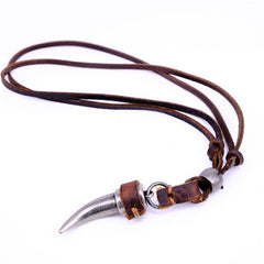Horn Shaped Pendant Necklace for Men
