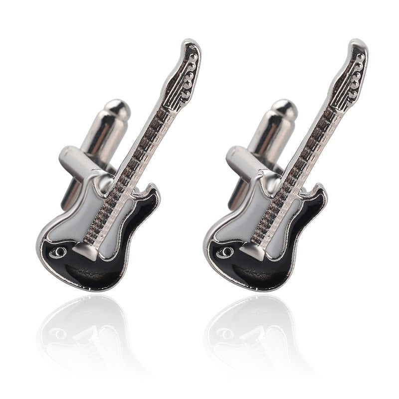 Guitar-Shaped Cufflinks for Men