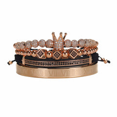 Men's King Beaded Bracelet 4 Pcs Set