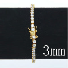 Men's Iced Out One Row Cubic Zirconia Stones Bracelets
