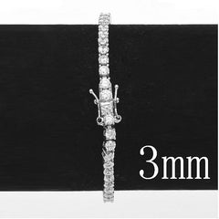 Men's Iced Out One Row Cubic Zirconia Stones Bracelets