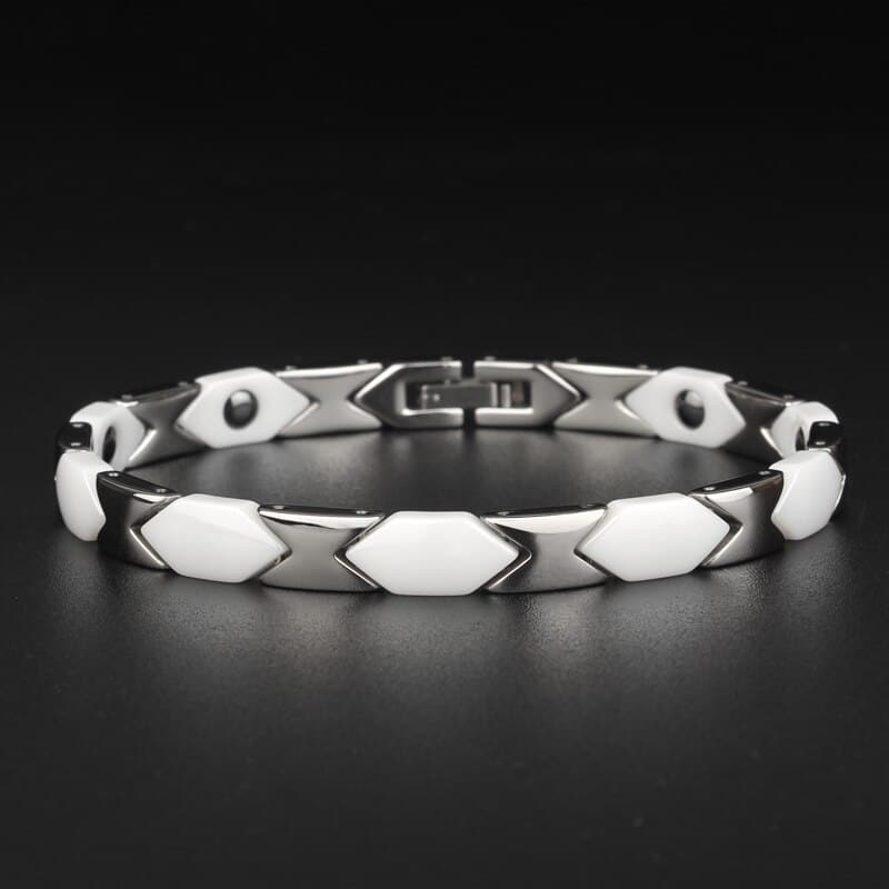 Ceramic and Stainless Steel Rhombus Bracelet
