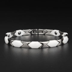 Ceramic and Stainless Steel Rhombus Bracelet