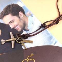 Men's Airplane Pendant Necklace