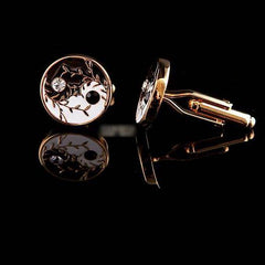 Men's Button Crystal Cuff Links