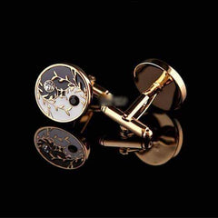 Men's Button Crystal Cuff Links