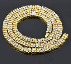 Men's Iced Out Two Rows Rhinestone Chains