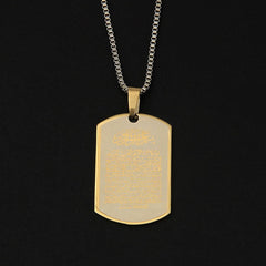 Islamic Quran Printed Stainless Steel Pendant Necklace