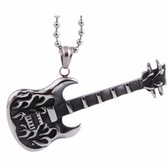 Men's Metal Guitar Pendant Necklace
