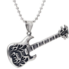 Men's Metal Guitar Pendant Necklace