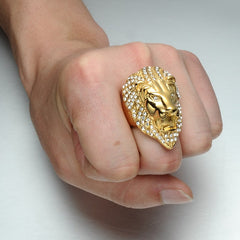 Men's Iced Out Lion Head Shaped Rings