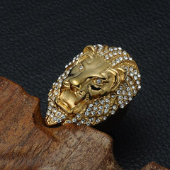 Men's Iced Out Lion Head Shaped Rings