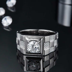 Moissanite Diamond Men's Ring