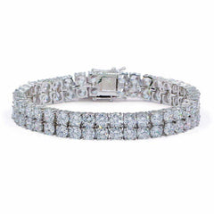 Men's Iced Out Two Rows Cubic Zirconia Bracelets