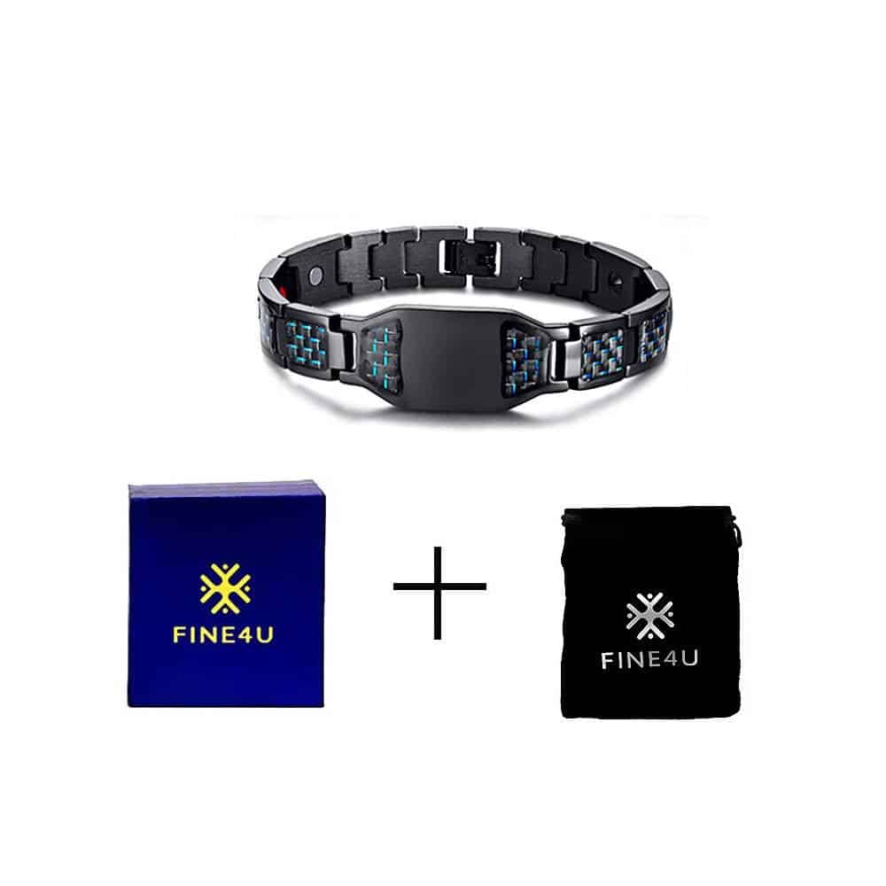Men's Titanium Steel and Carbon Fiber Magnetic Bracelet