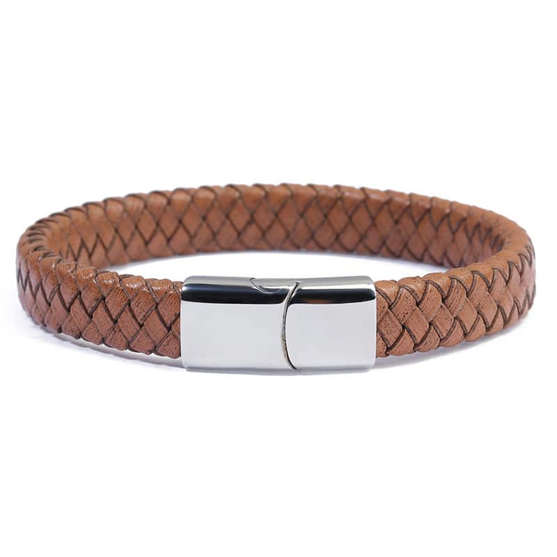 Genuine Leather Braided Magnet Men's Bracelets