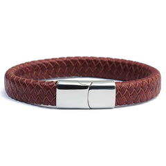 Genuine Leather Braided Magnet Men's Bracelets