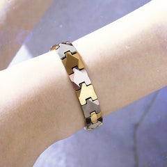 Men's Puzzle Design Titanium Steel Bracelet