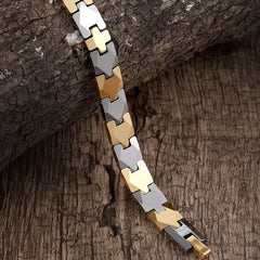 Men's Puzzle Design Titanium Steel Bracelet