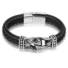 Leather Bracelets for Men with Nordic Decor