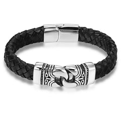 Leather Bracelets for Men with Nordic Decor