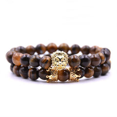Men's Lion Decorated Charm Bracelet