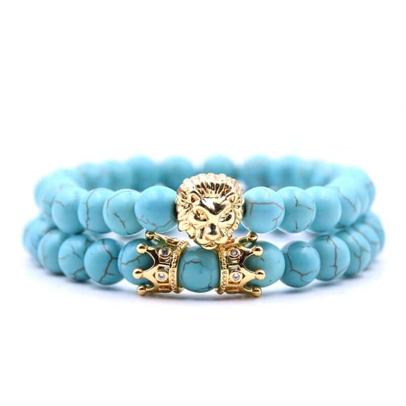 Men's Lion Decorated Charm Bracelet