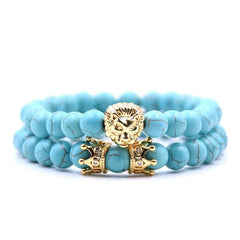 Men's Lion Decorated Charm Bracelet