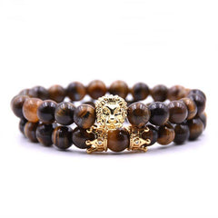 Men's Lion Decorated Charm Bracelet