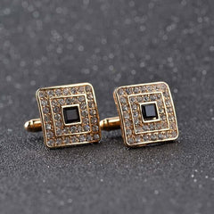Men's Luxury Rhinestone Crystal Square Cufflinks