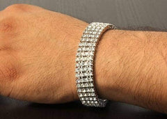 Men's Iced Out Four Rows Rhinestone Bracelets
