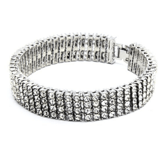 Men's Iced Out Four Rows Rhinestone Bracelets