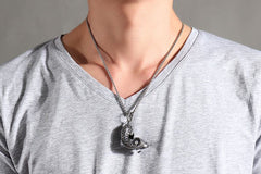 Classic Titanium Necklace with Fish Pendant