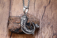 Classic Titanium Necklace with Fish Pendant