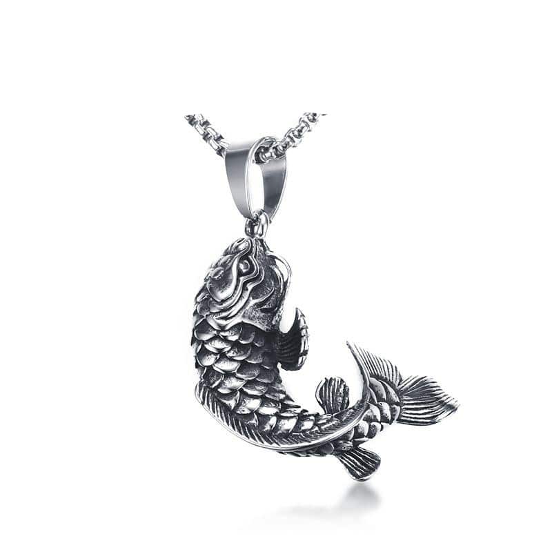 Classic Titanium Necklace with Fish Pendant
