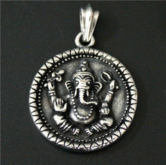 India Ganesha Silver Pendant for Men