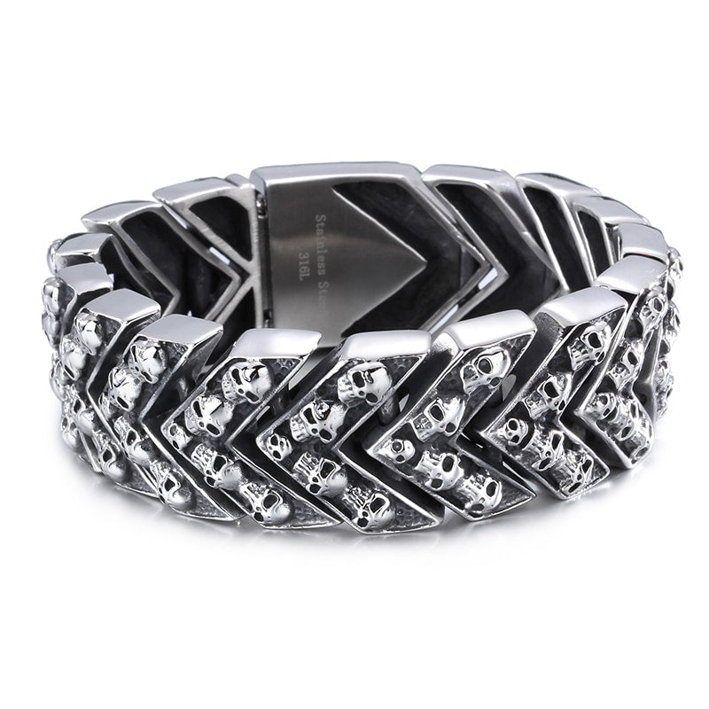 Rock Style Stainless Steel Skulls Men's Bracelet
