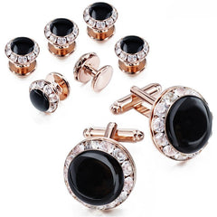 Classic Black Crystal Cufflinks