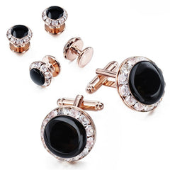 Classic Black Crystal Cufflinks