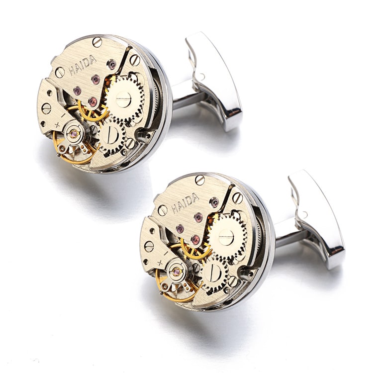 Men's Steampunk Watch Mechanism Cufflinks